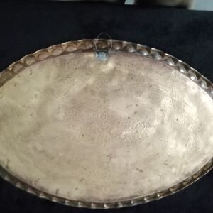 Mid- Century Brass Moroccan Table with pie crust edge.